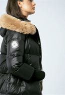 Jachetă de nailon matlasată pentru femei cu glugă, negru, 97-9D-404-1-L, Fotografie 0