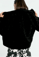 Women's teddy faux fur jacket, black, 97-9W-002-1-M, Photo 0