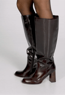 Női természetes bőr csizma vastag sarokkal, barna, 101-D-351-3-36, Fénykép 0