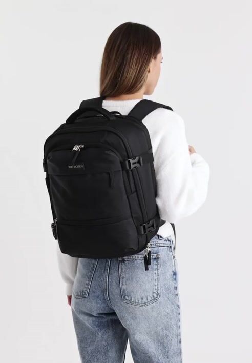 Black multifunctional travel backpack for air travel I WITTCHEN | WITTCHEN