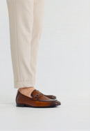 Pánské kožené boty s přezkou na pásku, světle hnědá, 100-M-515-1-45, Obrázek 0