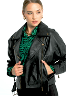 Jachetă scurtă de piele pentru femei, negru, 97-09-202-1-L, Fotografie 0