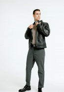Jachetă din piele de epocă pentru bărbați, negru, 97-09-251-11-S, Fotografie 0