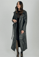 Dvojradový kabát z ovčej kože, tmavohnedá, 101-09-803-4-M, Obrázok 0