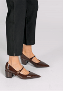 Pantofi cu vârf ascuțit pentru femei din piele lăcuită, grena, 101-D-403-3-40, Fotografie 0