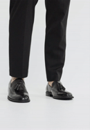 Mocasini bărbătești din piele cu perforații, negru, 100-M-510-1-42, Fotografie 0