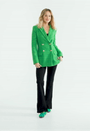 Women's boucle fitted blazer, green, 98-9X-500-7-L, Photo 0