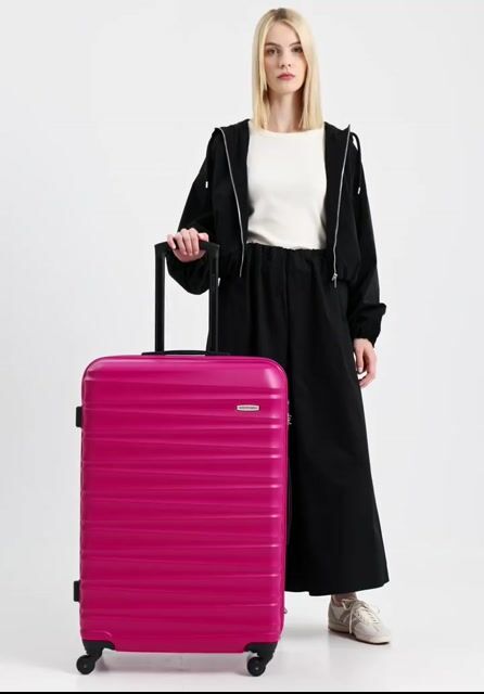 Large suitcase made of ABS material pink