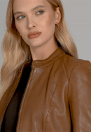 Kožený kabát z ovčej kože, hnedá, 101-09-400-1-M, Obrázok 0