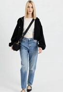 Umhängetasche aus Nylon für Damen, schwarz, 29-4P-204-90, Bild 0