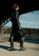 Műbőr táska szegecsekkel, fekete arany, 101-4Y-426-1G, Fénykép 0