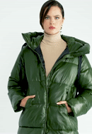Damski płaszcz pikowany oversizowy, zielony, 97-9D-403-Z-XS, Zdjęcie 0