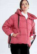 Dámská prošívaná bunda s manžetami na rukávech, světle růžový, 97-9D-401-P-M, Obrázek 0