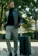 Közepes polikarbonát bőrönd geometrikus mintával, fekete, 56-3P-002-10, Fénykép 0