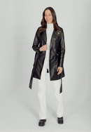 Ökobőr kabát övvel, fekete, 100-9P-101-P-XL, Fénykép 0