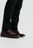 Pantofi oxford din piele pentru bărbaţi cu perforaţii, maro închis, 100-M-511-1-44, Fotografie 0
