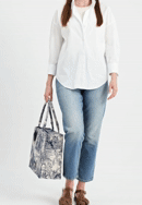 Jacquard-Shopper für Damen, dunkelblau, 99-4E-500-X10, Bild 0