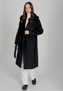 Palton de lână cu două rânduri de nasturi pentru femei, negru, 101-9W-503-5-M, Fotografie 0