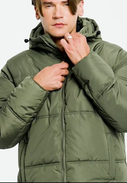 Men's dark green quilted jacket with monogram I WITTCHEN