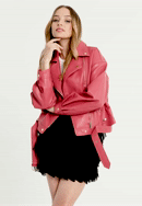 Damenjacke Oversize aus Öko-Leder, rosa, 97-9P-104-P-XL, Bild 0