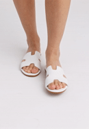 Damskie klapki z ekoskóry, biały, 100-DP-809-P-35, Zdjęcie 0