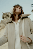 Krótka kurtka z odpinanym sztucznym futerkiem, beżowy, 101-9X-300-9-2XL, Zdjęcie 0