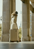 Średnia walizka z ABS-u w drobne paski, złoty, 56-3A-602-85, Zdjęcie 0