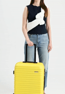 Stredný kufor z ABS s rebrovaním, žltá, 56-3A-312-85, Obrázok 0