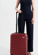 ABS bordázott kabin bőrönd, sötét vörös, 56-3A-311-50, Fénykép 0