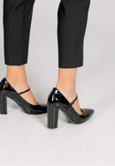 Lakované kožené lodičky na vysokom podpätku, čierna, 101-D-956-3-38, Obrázok 0