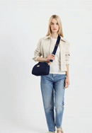 Umhängetasche aus Nylon für Damen, dunkelblau, 29-4P-204-34, Bild 0