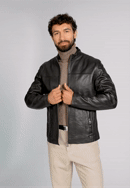 Jachetă din piele de oaie pentru bărbați, maro închis, 101-09-850-1-XL, Fotografie 0