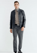Jachetă din piele pentru bărbați cu umerii tăiați, bleumarin, 97-09-250-N-XL, Fotografie 0