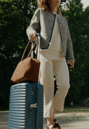 Dámske tvídové sako s podšívkou z umelej kožušiny, tmavomodrá, 101-9W-903-N-L, Obrázok 0