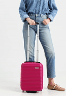 Valiză de cabină din ABS cu nervuri, roz, 56-3A-315-11, Fotografie 0