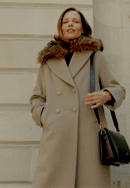 Palton clasic de lână pentru femei, bej, 101-9W-501-9-S, Fotografie 0