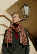 Męski szal we wzór paisley, bordowo-beżowy, 100-7M-004-X4, Zdjęcie 0