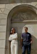 Pánské bavlněné polo tričko s kontrastními lemy, tmavě modro-bílá, M0-99-102-9-XL, Obrázek 0